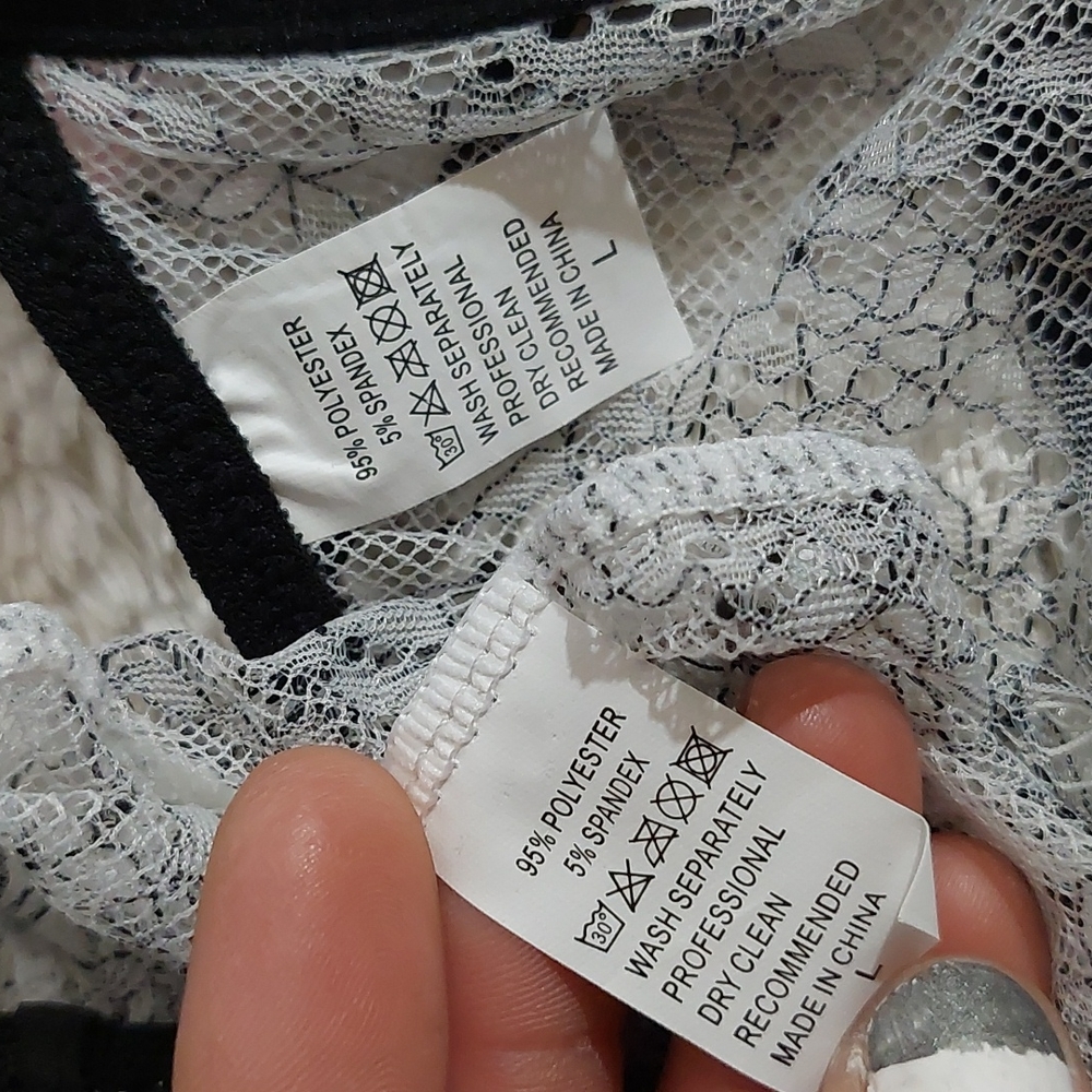 Womens 2 piece lingerie set size large white lace with underwire support - Picture 15 of 15